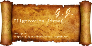 Gligorovics József névjegykártya